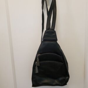 Black Leather Backpack